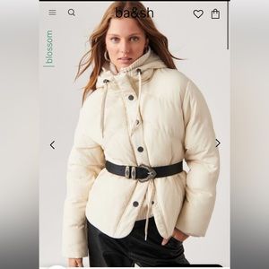 NWOT ba&sh ester coat cream white ivory puffer jacket size 2 US6 medium
